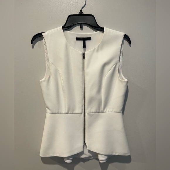 BCBG Abrielle Peplum Top in Cream - Picture 3 of 8